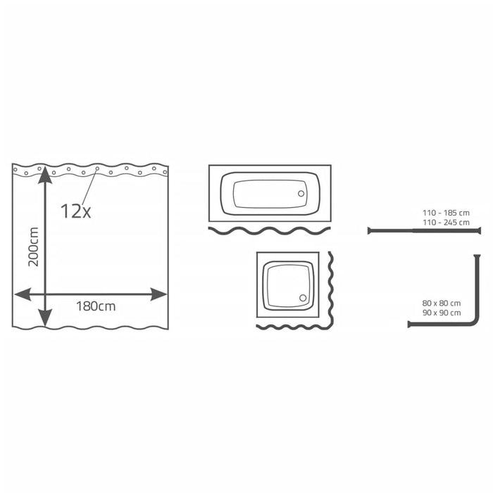 Shower Curtain Santorini 180x200 cm