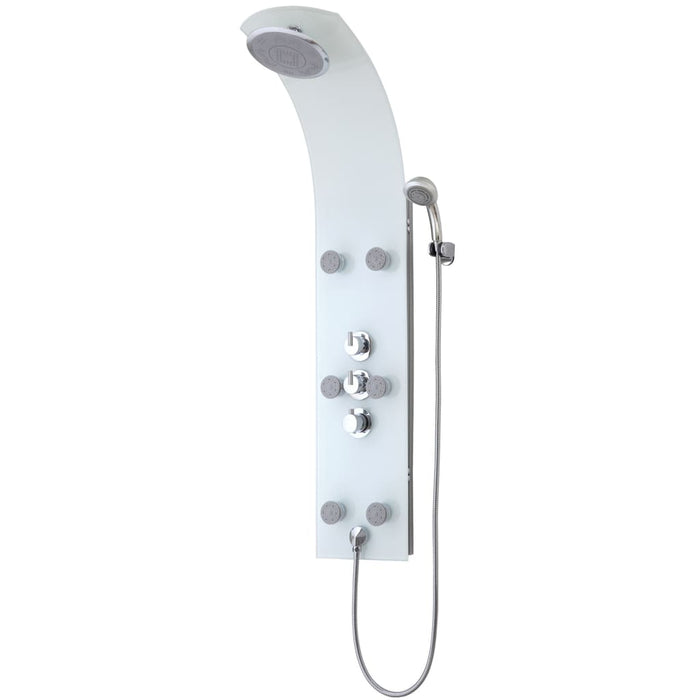 SCHÜTTE Glass Shower Panel with Thermostatic Mixer LANZAROTE White