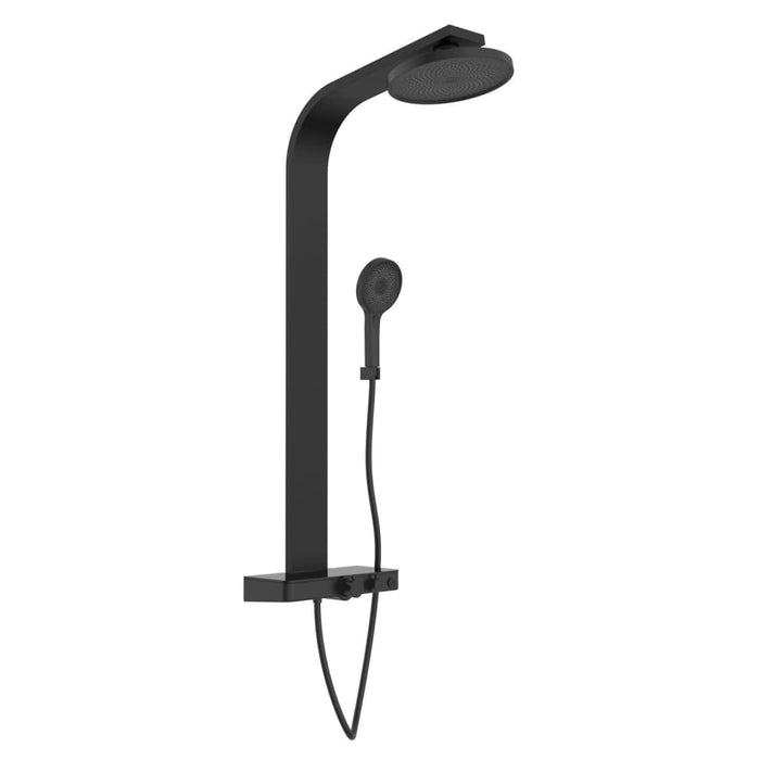 SCHÜTTE Overhead Shower Set with Thermostatic Tray SAMOA RAIN Matte Black