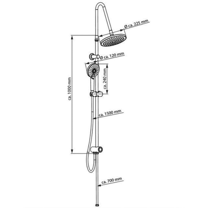 SCHÜTTE Overhead Shower Set MATAO RAIN Chrome-Matt Black