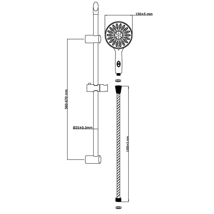 SCHÜTTE Shower Rail Set FLORENZ Chrome