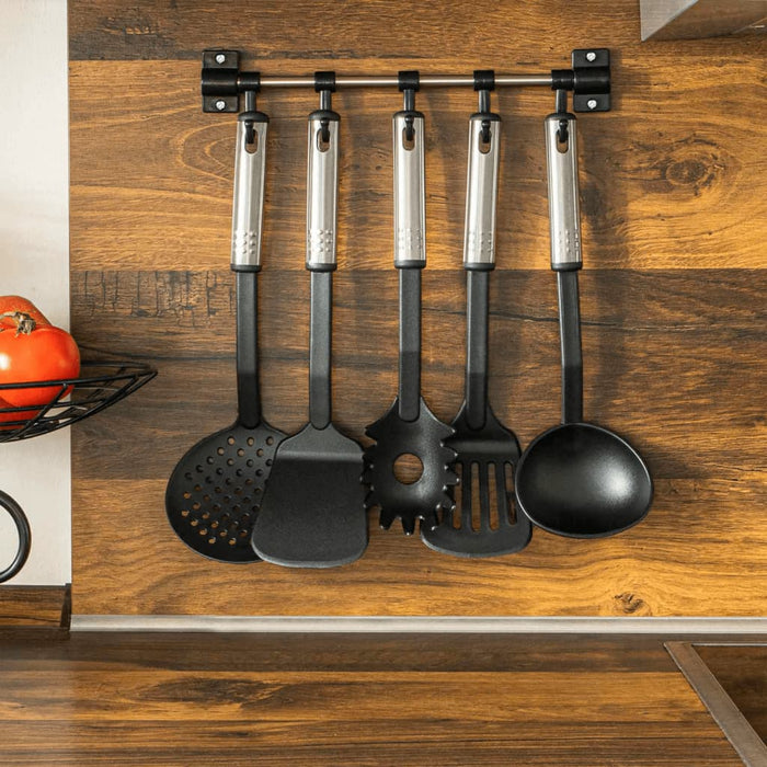 HI 6 Piece Kitchen Tool Set Black and Silver