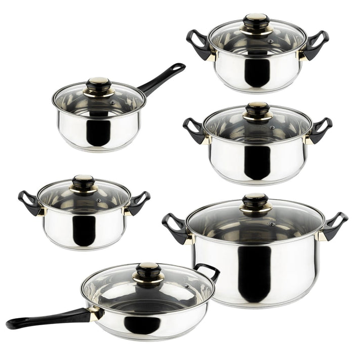 HI 12 Piece Cookware Set Stainless Steel