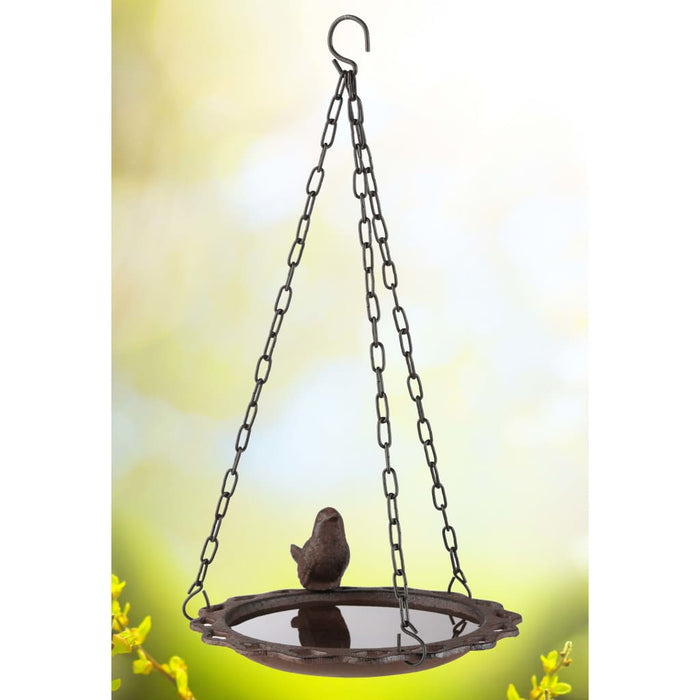 Hanging Bird Bath 20.5 cm Brown