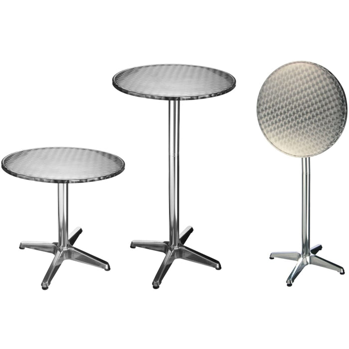 HI Foliding Bistro-Bar Table Aluminium Round 60x60x(58-115) cm