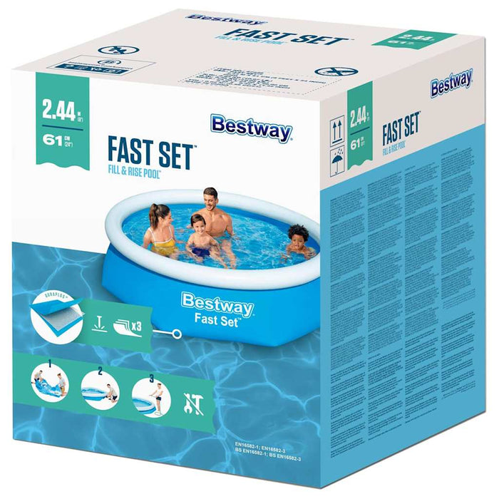 Кръгъл надуваем басейн Bestway Fast Set 244x66 см 57265