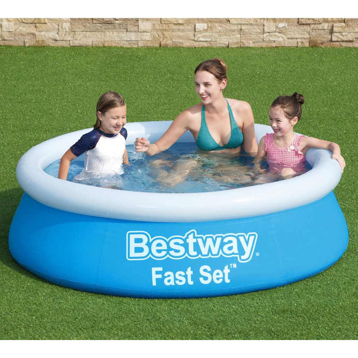 Кръгъл надуваем басейн Bestway Fast Set 183x51 см син