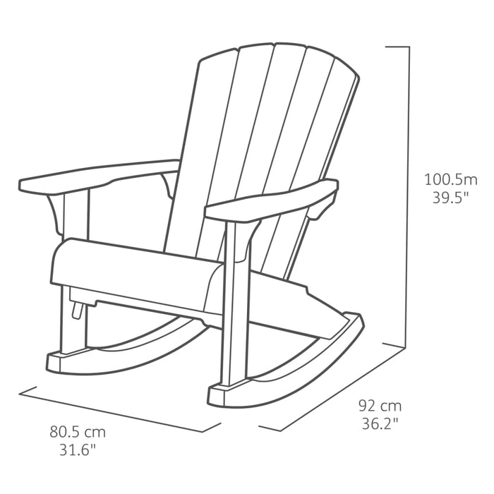 Keter Adirondack Rocking Chair Troy Graphite