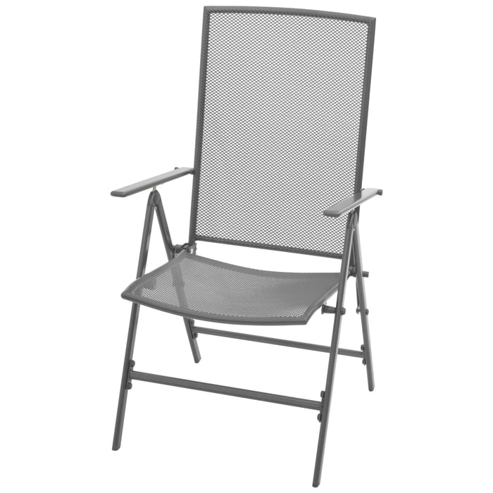 Stackable Garden Chairs 2 pcs Steel Grey