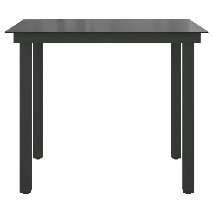 Garden Table Black 80x80x74 cm Aluminium and Glass