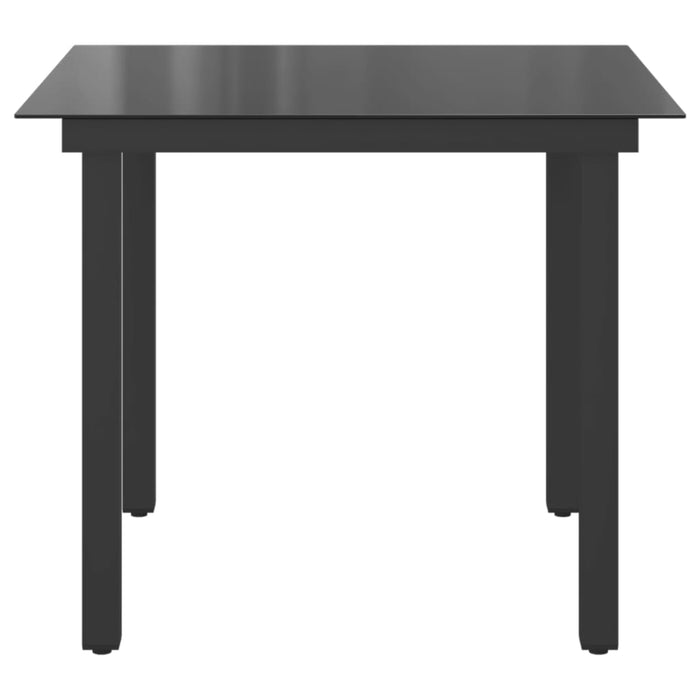 Garden Table Black 80x80x74 cm Aluminium and Glass