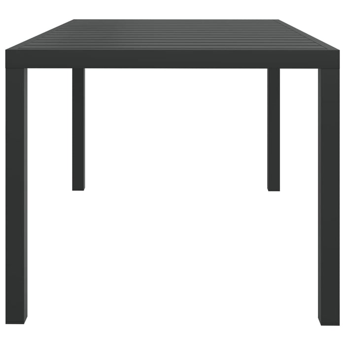 Garden Table Black 150x90x74 cm Aluminium and WPC