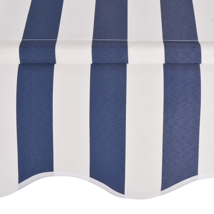 Manual Retractable Awning 150 cm Blue and White Stripes