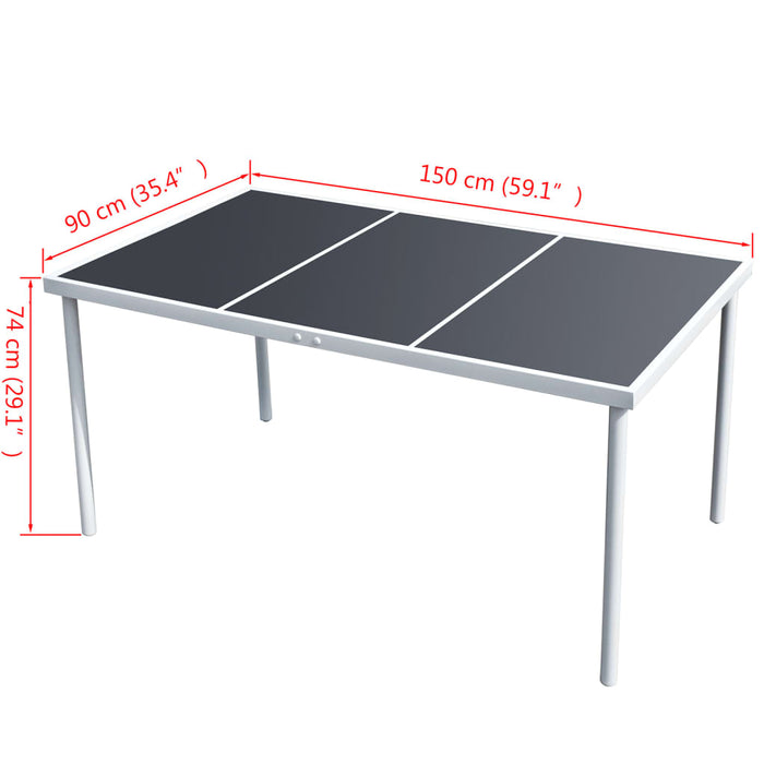 Садовый стол 150x90x74 см, черный, стальной