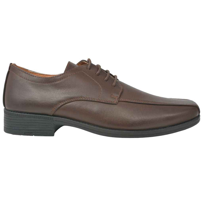 Men's Business Shoes Lace-Up Brown Size 40 PU Leather