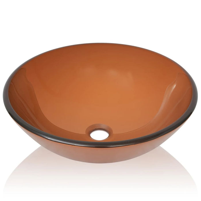 Basin Tempered Glass 42 cm Brown