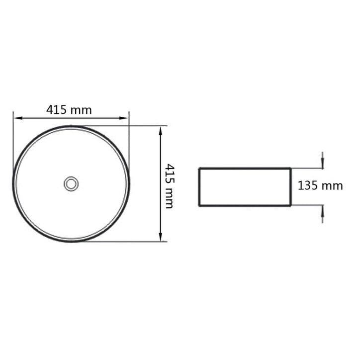 Basin Round Ceramic White 41.5x13.5 cm