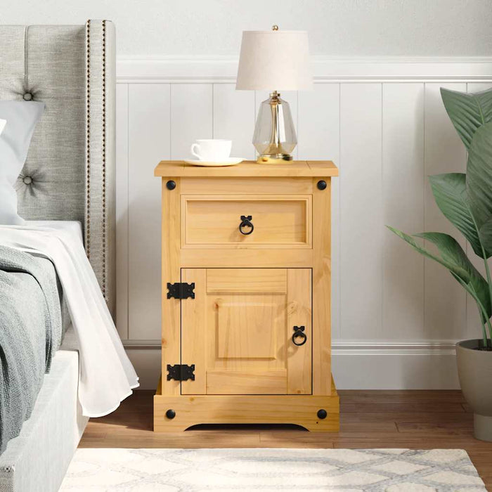 Bedside Cabinet Mexican Pine Corona Range 53x39x66 cm