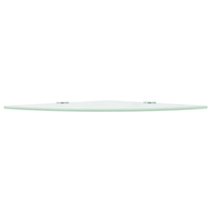 Corner Shelf with Chrome Supports Glass White 35x35 cm