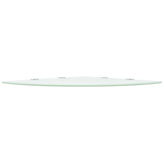 Corner Shelf with Chrome Supports Glass White 45x45 cm