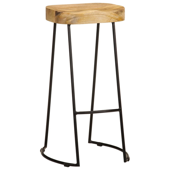 Bar Stools 2 pcs Solid Mango Wood