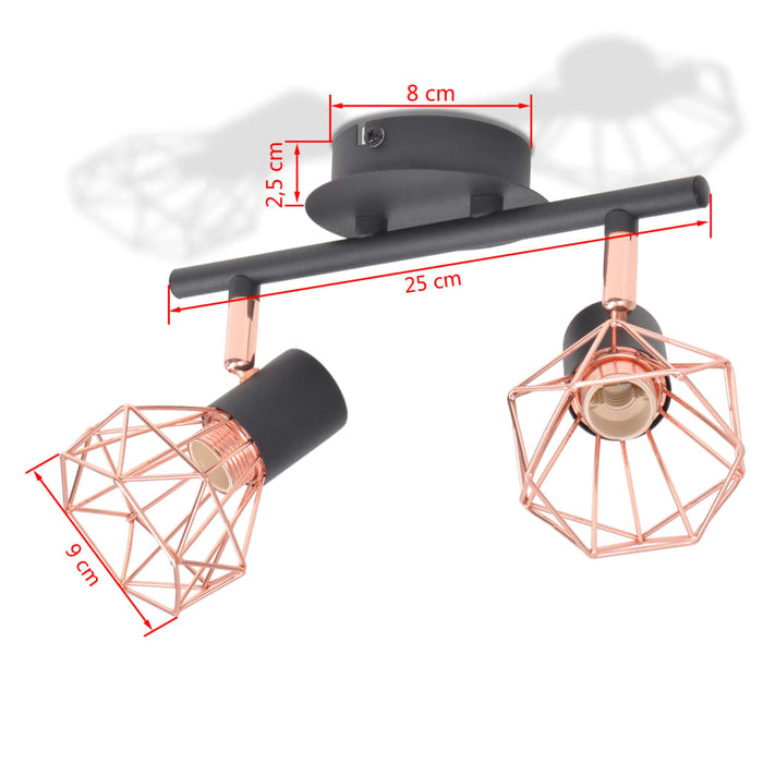 Плафон с 2 LED крушки с нажежаема жичка 8 W