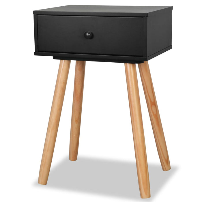 Bedside Tables 2 pcs Solid Pinewood 40x30x61 cm Black