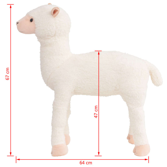 Standing Plush Toy Alpaca White XXL