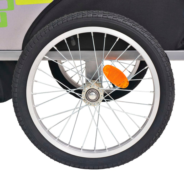 Remorca pentru bicicleta gri si verde 30 kg