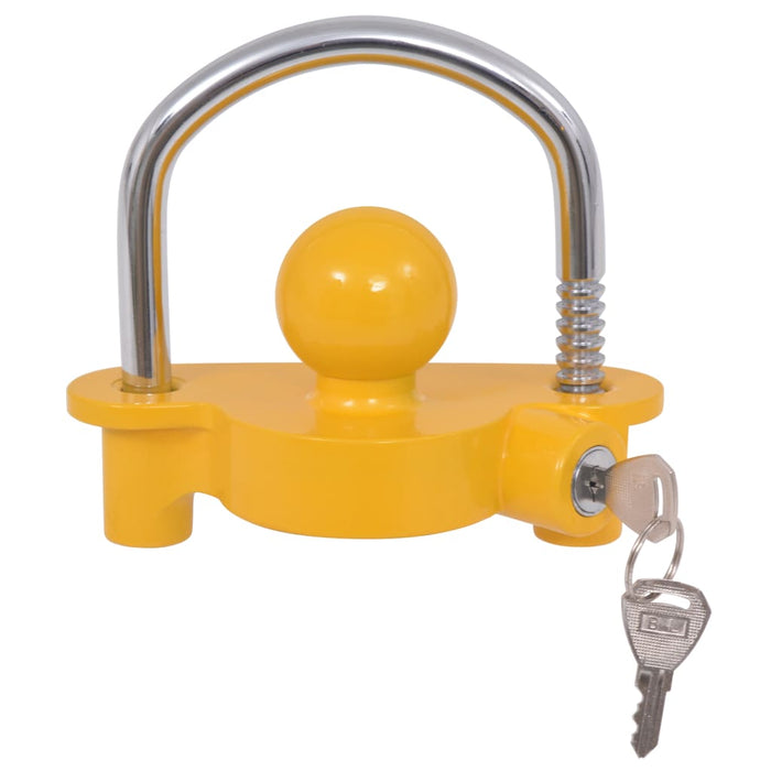 Trailer Lock with 2 Keys Steel and Aluminium Alloy Yellow