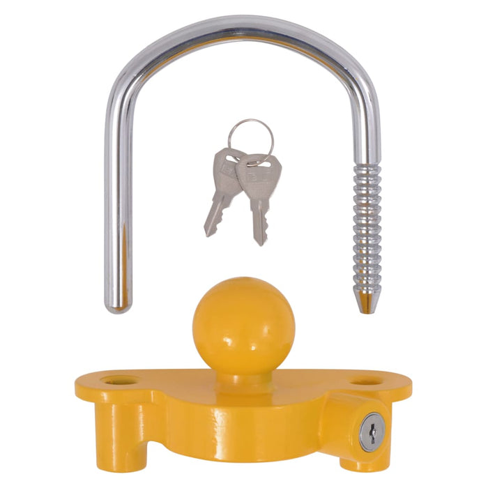 Trailer Lock with 2 Keys Steel and Aluminium Alloy Yellow