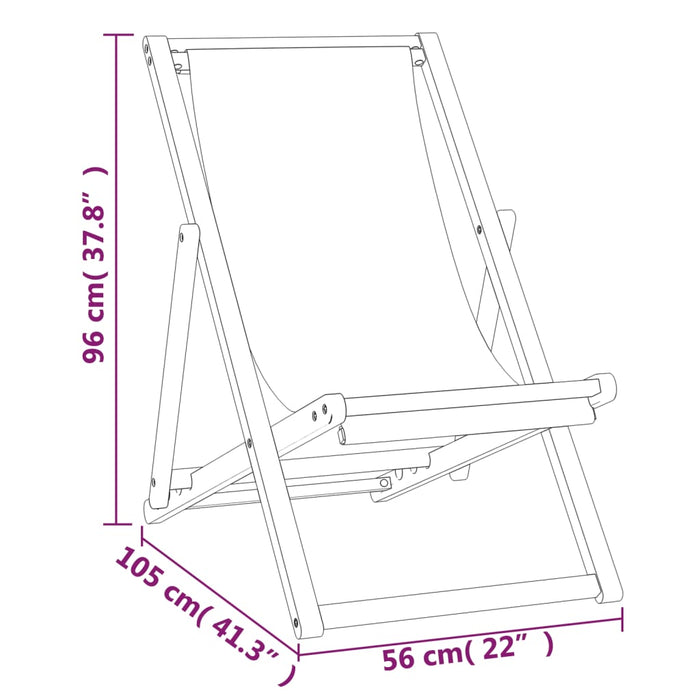 Şezlong Teak 56x105x96 cm Albastru