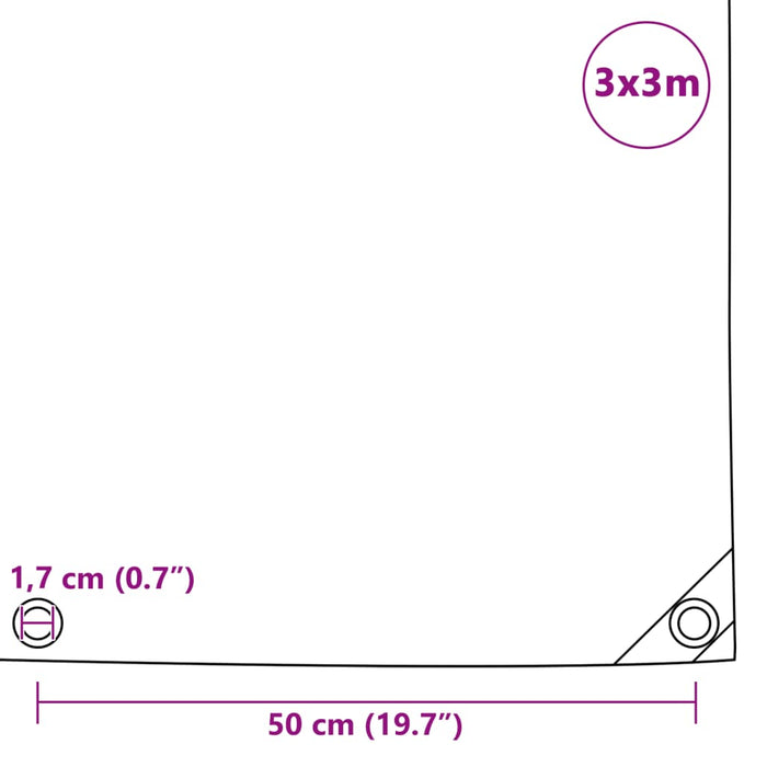 Tarpaulin 650 g/m² 3x3 m Grey