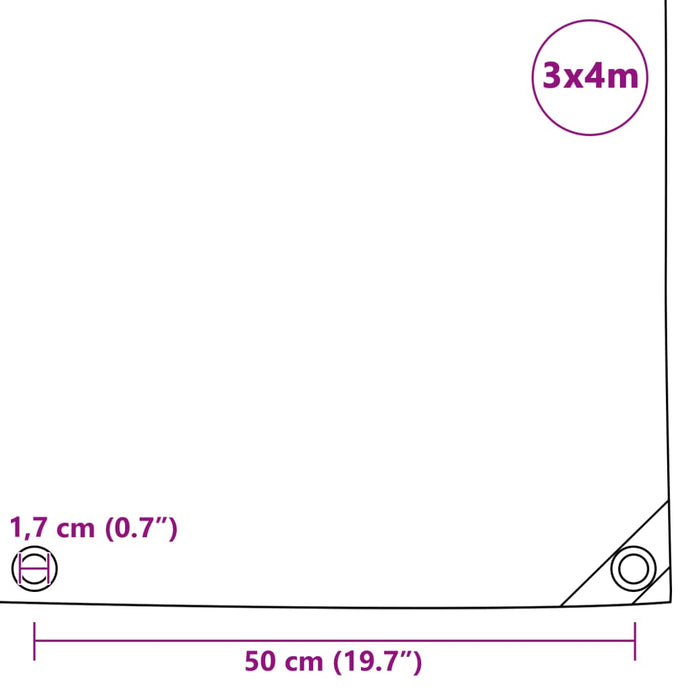 Prelata 650 g/m² 3x4 m Gri