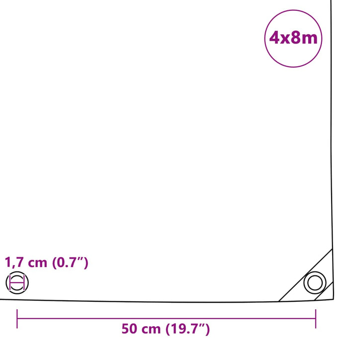 Tarpaulin 650 g/m² 4x8 m Grey