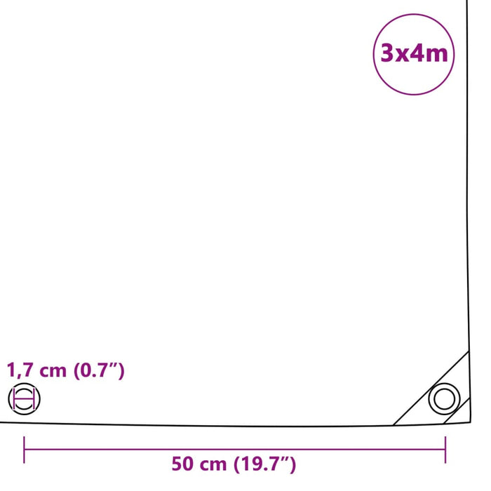 Prelata 650 g/m² 3x4 m Verde