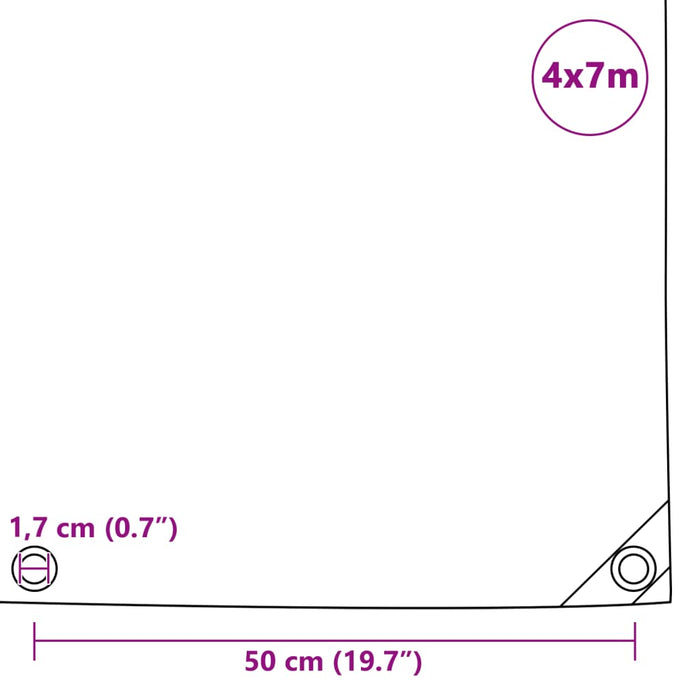 Tarpaulin 650 g/m² 4x7 m Green