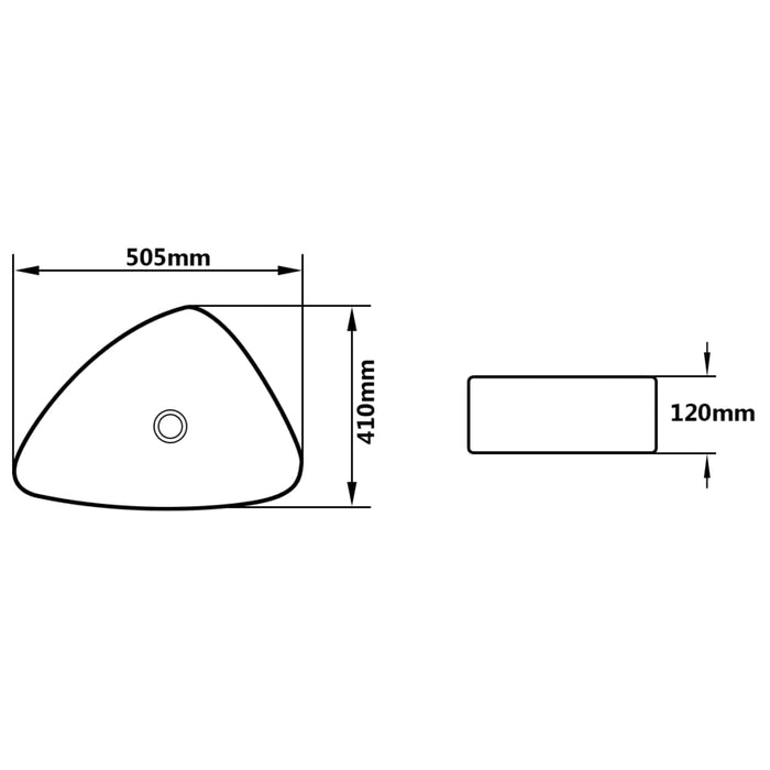 Basin Ceramic Triangle Black 50.5x41x12 cm