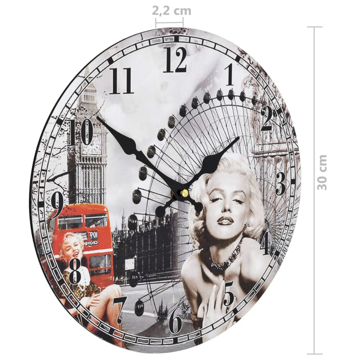 Vintage Wall Clock 30 cm