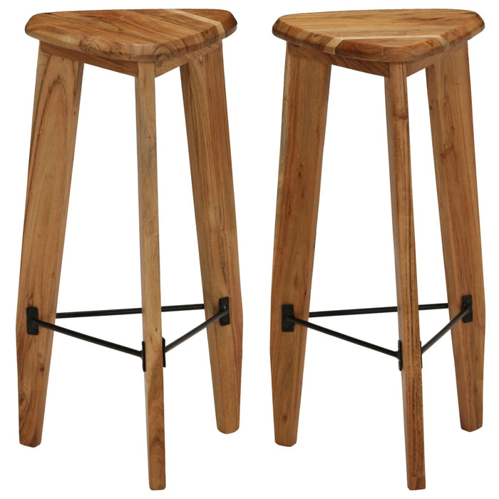 Bar Stools 2 pcs Solid Acacia Wood