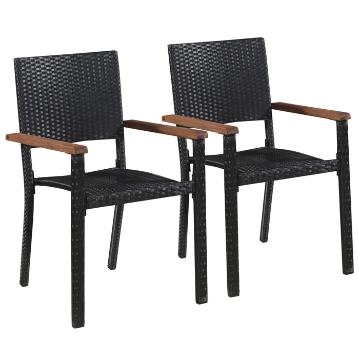 Scaune de exterior 2 buc Poly Rattan Negru