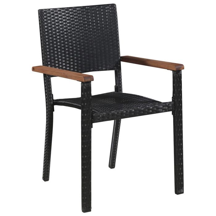 Scaune de exterior 2 buc Poly Rattan Negru