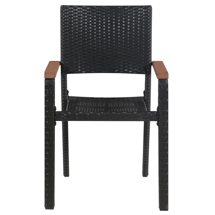 Scaune de exterior 2 buc Poly Rattan Negru