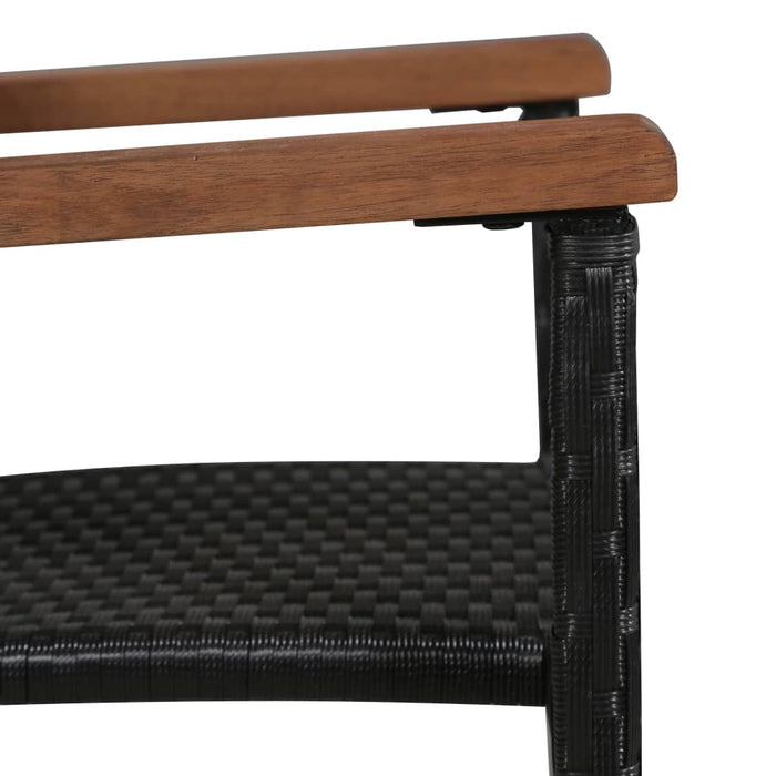 Scaune de exterior 2 buc Poly Rattan Negru