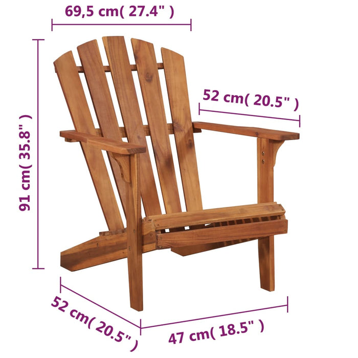 Scaun Adirondack de gradina din lemn masiv de salcam