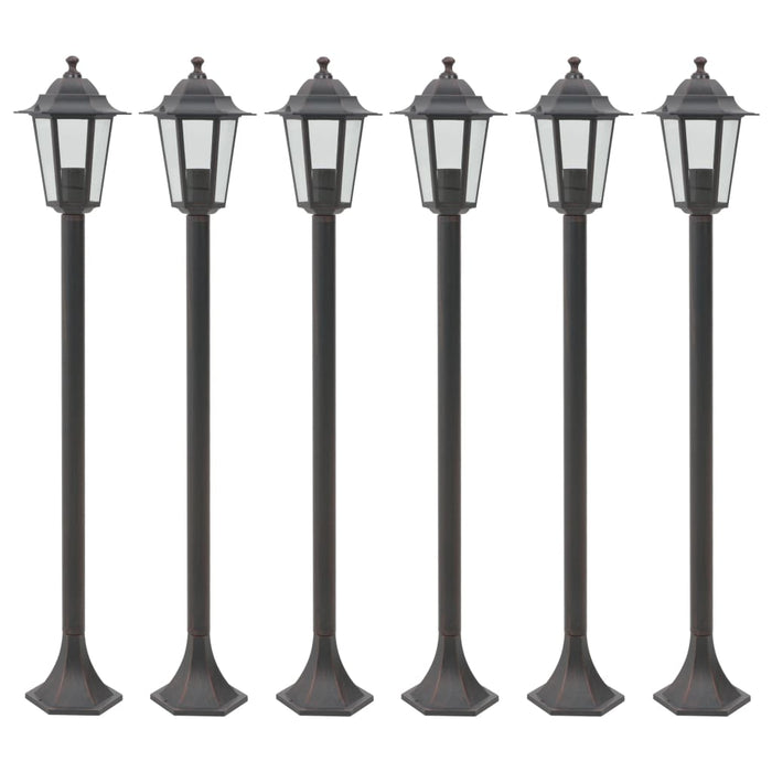 Garden Post Lights 6 pcs E27 110 cm Aluminium Bronze