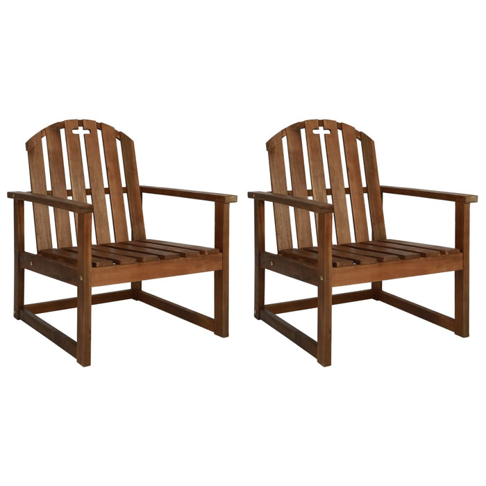 Garden Sofa Chairs 2 pcs Solid Acacia Wood