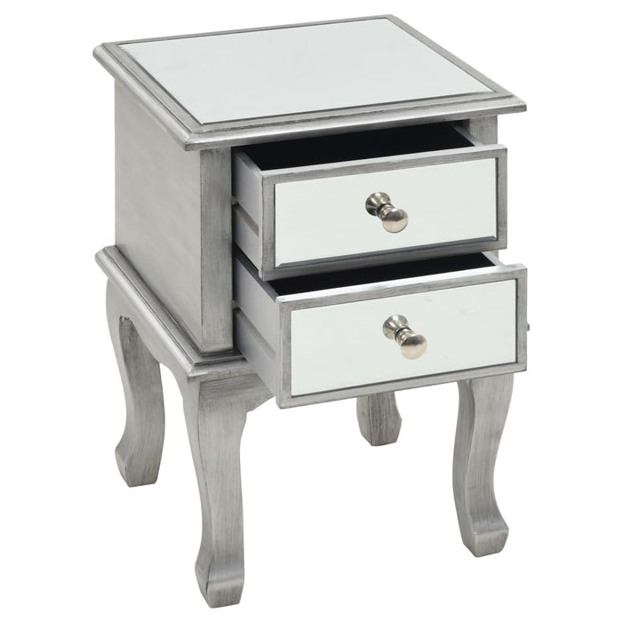 Mirrored Nightstand MDF and Glass 34.5x30x50 cm