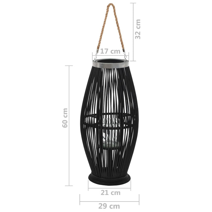 Подвесной фонарь-свечник Bamboo Black 60 см