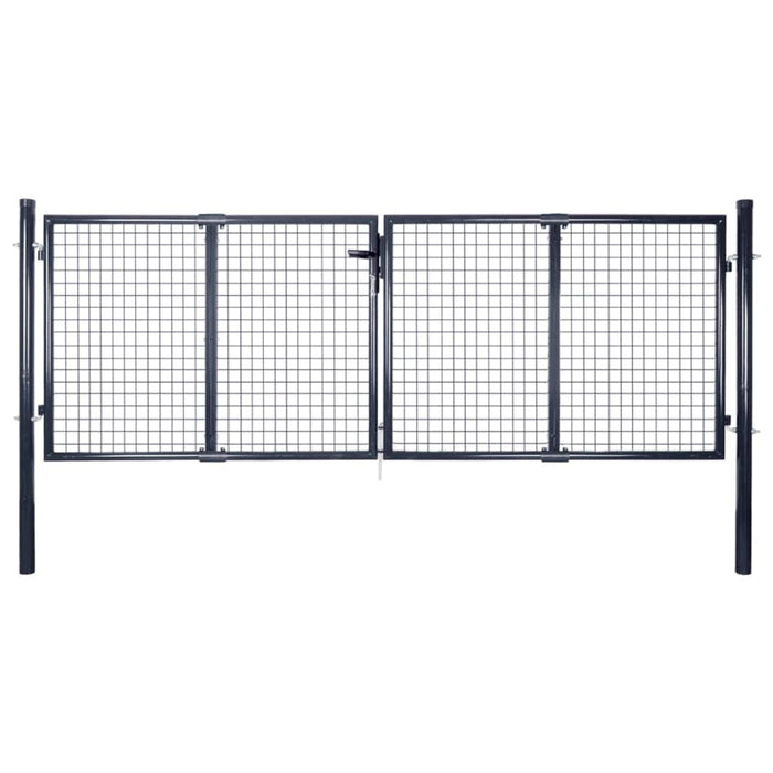 Mesh Garden Gate Galvanised Steel 289x75 cm Grey